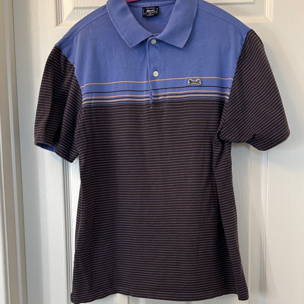 Le Tigre 100% cotton Blue and Black Striped Polo Shirt